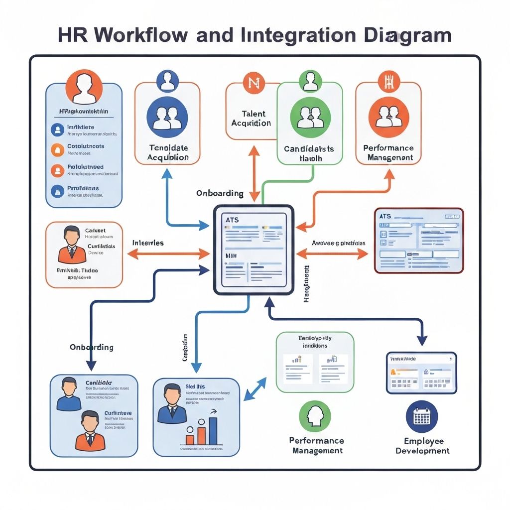 HR workflow and ATS integration diagram